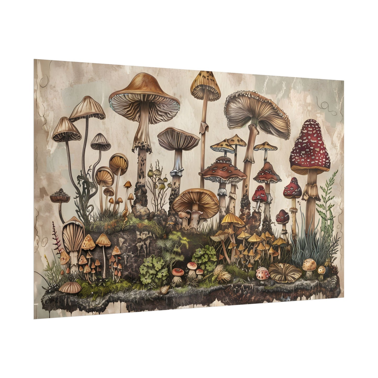 Vintage Mushroom Illustrations: A Collection of Unique Fungi - Poster