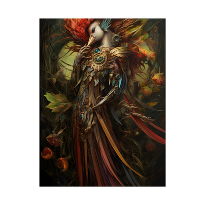 Grand Statue of a Majestic Bird in Serene Setting - Poster