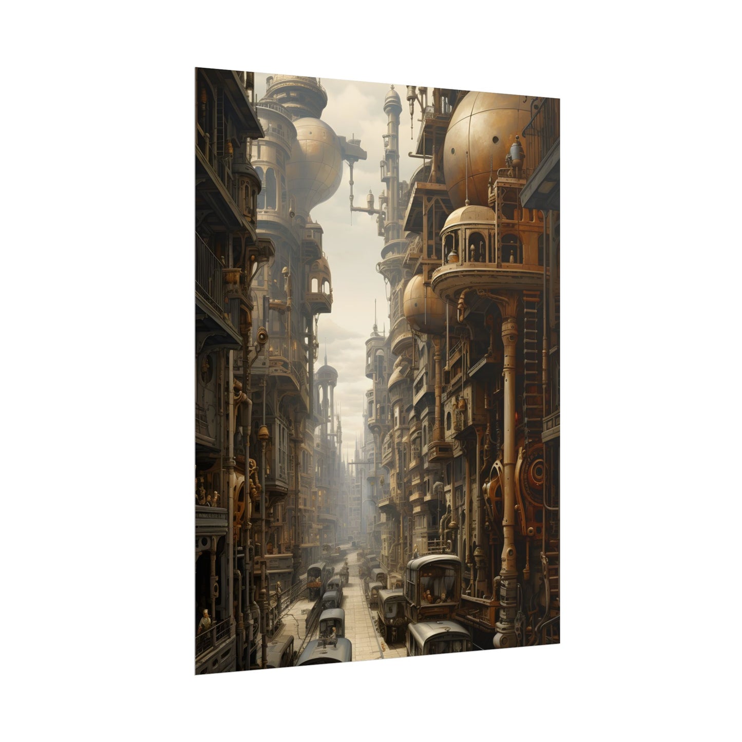 Steampunk Cityscape: A Glimpse into Jules Verne's Paris - Poster