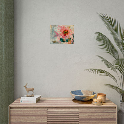 Blooming Growth: Whimsical Flower Art - Poster