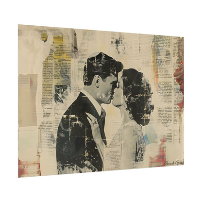 Vintage Romance: Celebratory Couple Art Poster - Poster