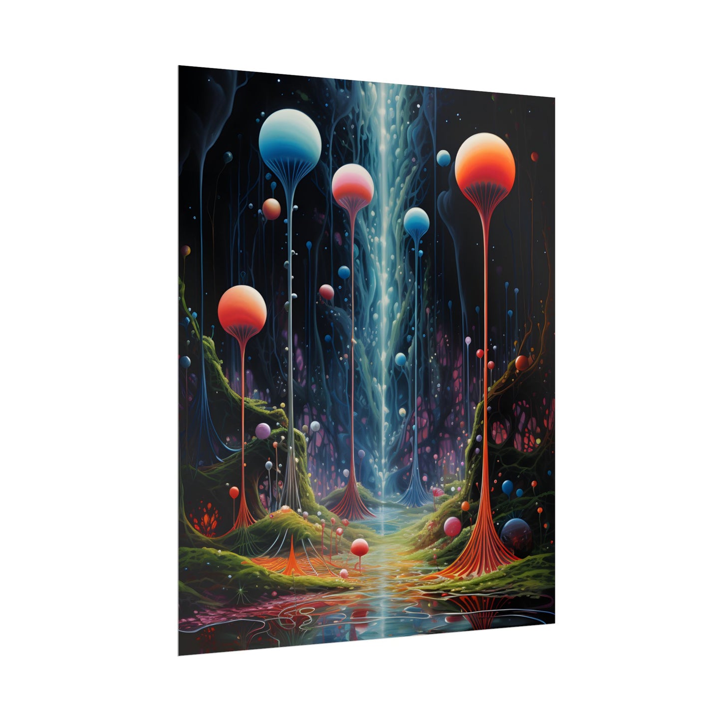 Celestial Dreams: Soft Blue Art Gallery - Poster