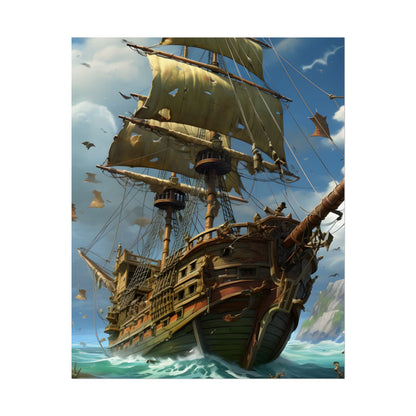 Swashbuckling Time-Traveling Pirate Crew: Colorful Artwork - Poster