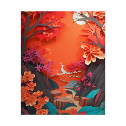 Vibrant European Landscape: Colorful Paper Quilling Art - Poster