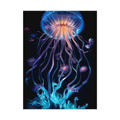 Bioluminescent Oceanic Ballet: A Mesmerizing Performance - Poster