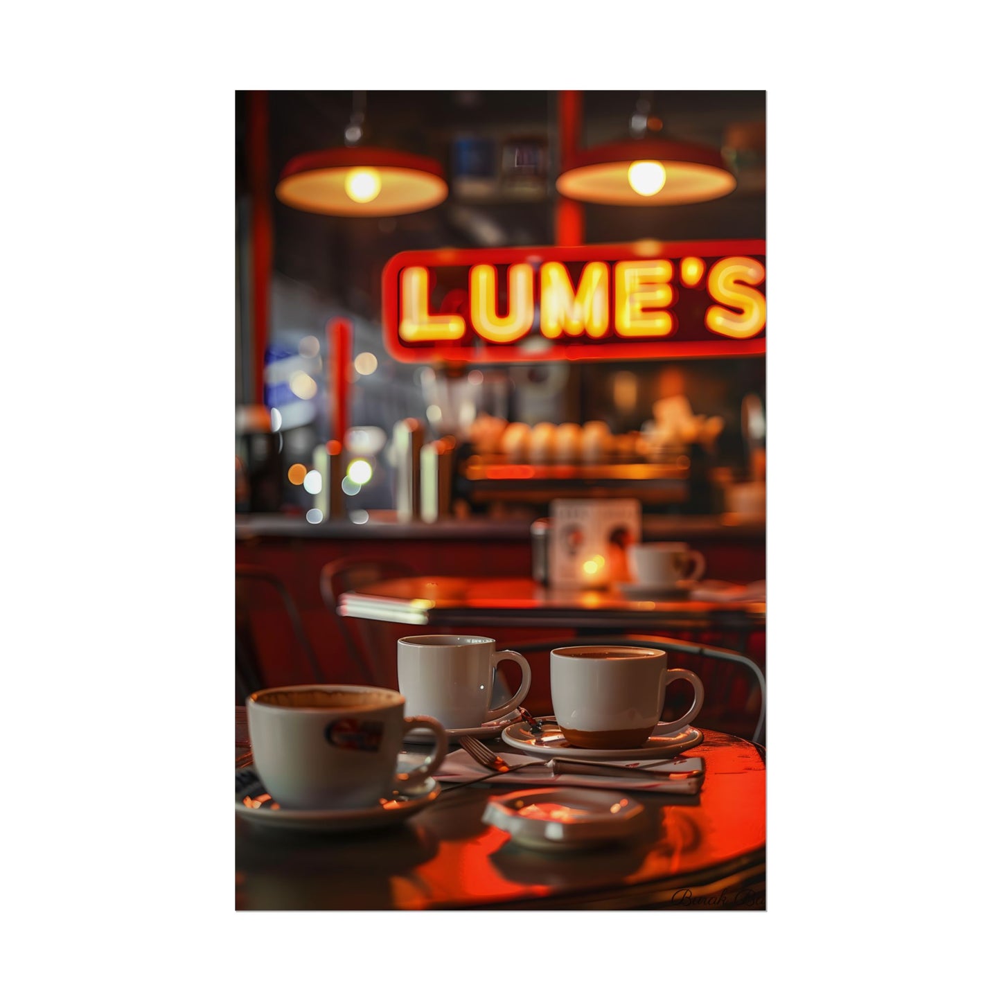 Retro Kitchen Diner: Vintage Artwork from Lukes - Poster