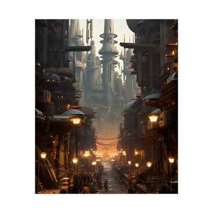 Post-Apocalyptic Steampunk City: Dystopian Artwork - Poster