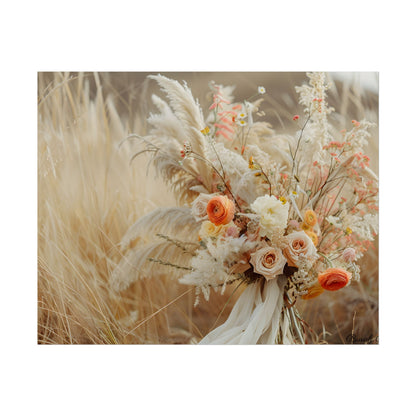 Whimsical Floral Oasis: Vibrant Pampas Artwork - Poster