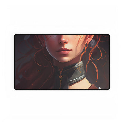 Redheaded Beauty: Formal Portrait in Dark Dress - Desk Mat