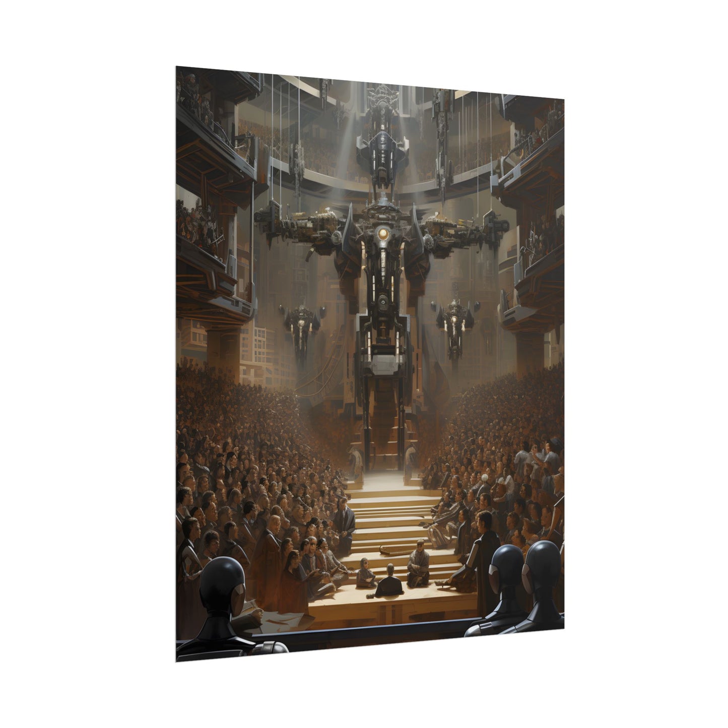 Robot Symphony: Elevated View of Robot Orchestra - Poster