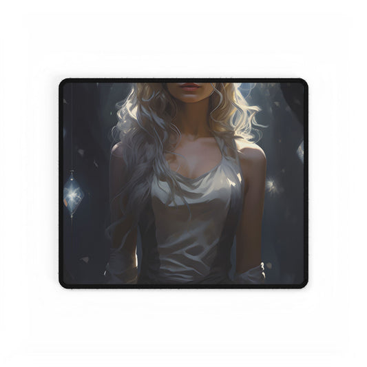 Faded Denim: Retro Style Blue Jeans Artwork - Desk Mat