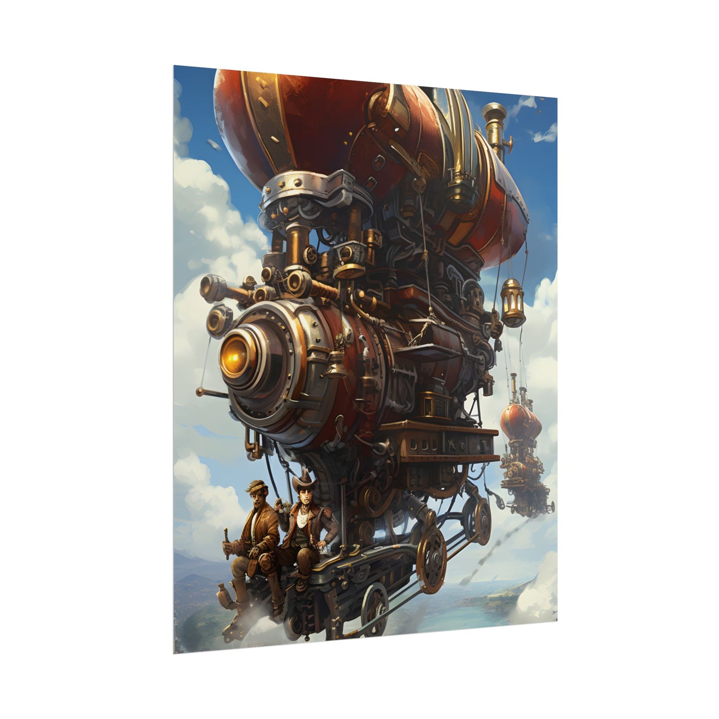 Steam Powered Sky-Liner Thrill Ride: Steampunk Race on Colum - Poster