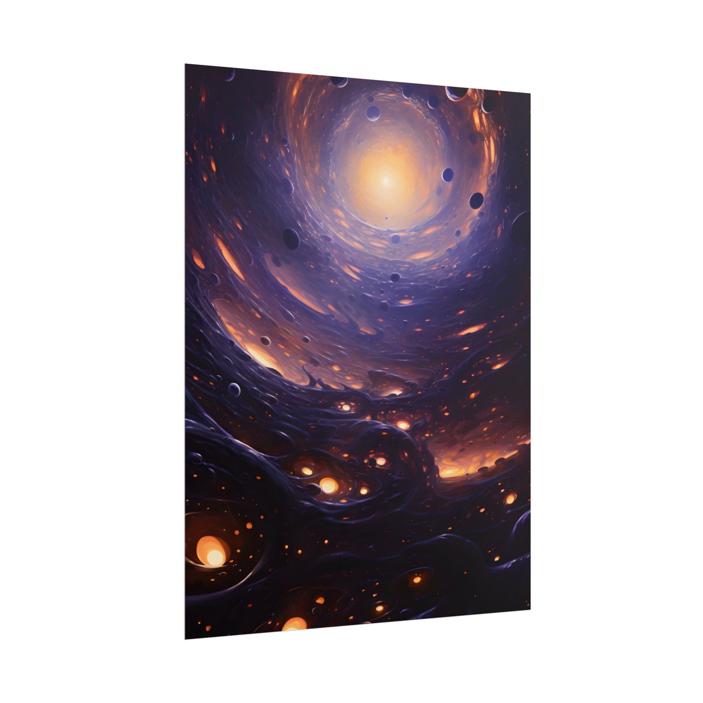Black Hole Cosmic Encounter: Massive Planet Digital Art - Poster