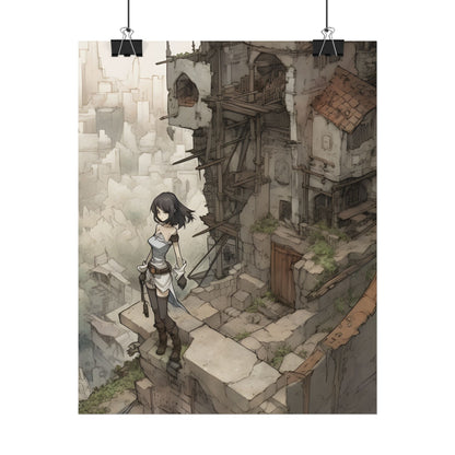 Dramatic Anime Bird Art: Detailed Illustration - Poster