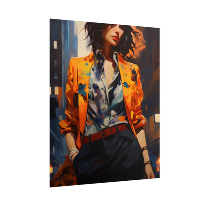 Urban Youthful Portrait: Fashionable City Style Digital Art - Poster