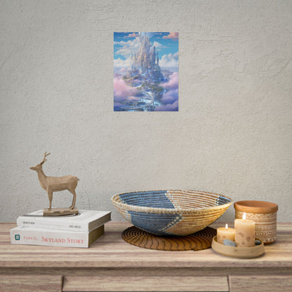 Floating City in Celestial Realm: Serene Fantasy Artwork - Poster