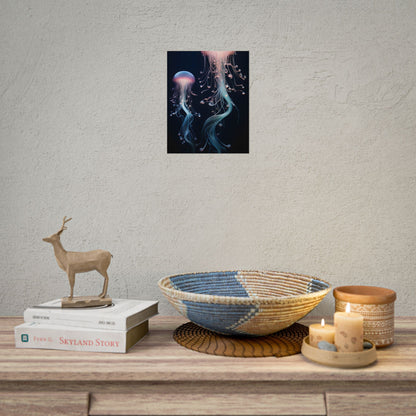 Bioluminescent Oceanic Ballet: Underwater Dancer in Motion - Poster