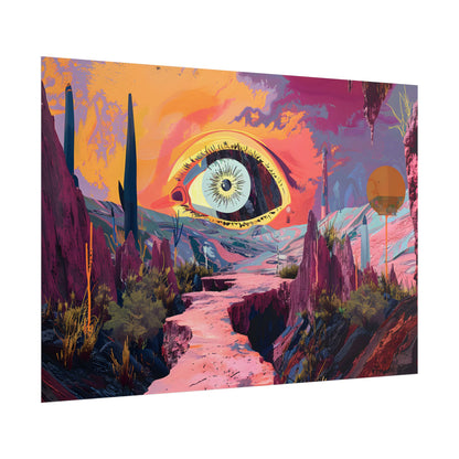Surreal Eye: Vibrant Landscape Digital Art - Poster