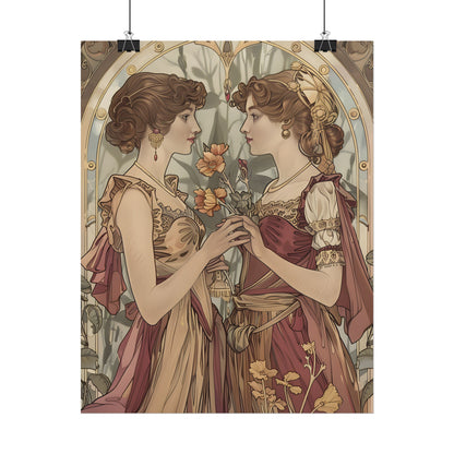 Middle Eastern Floral Beauty: Traditional Attire Digital Art - Poster