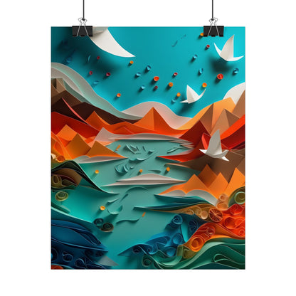 Abstract Geometric Art: Colorful Shapes in Harmony - Poster