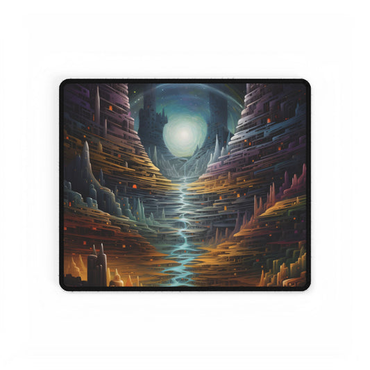 Space Explorer Journey: Astronaut in Cosmic Adventure - Desk Mat