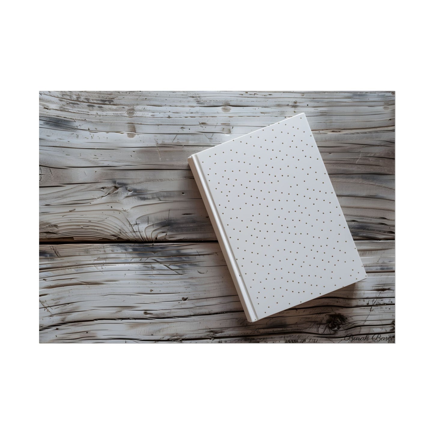 Minimalist Notebook with Embossed Dot Pattern: Unique Stationery Art - Poster