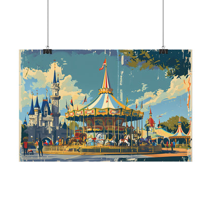 Vintage Disney Nostalgia: Retro Attraction Poster Art - Poster