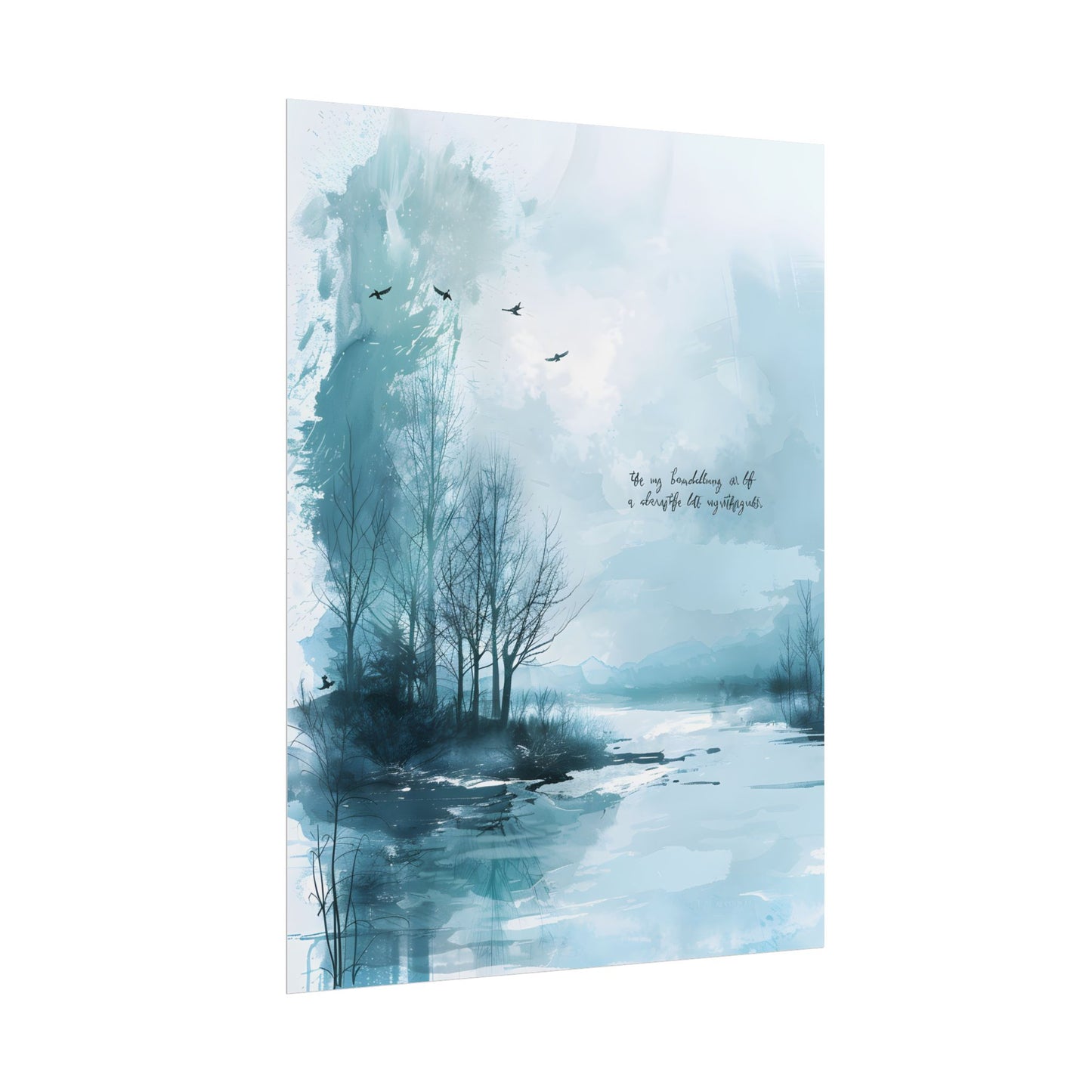 Serene Landscape: A Peaceful Nature Scene with Inspirational Quote - Poster