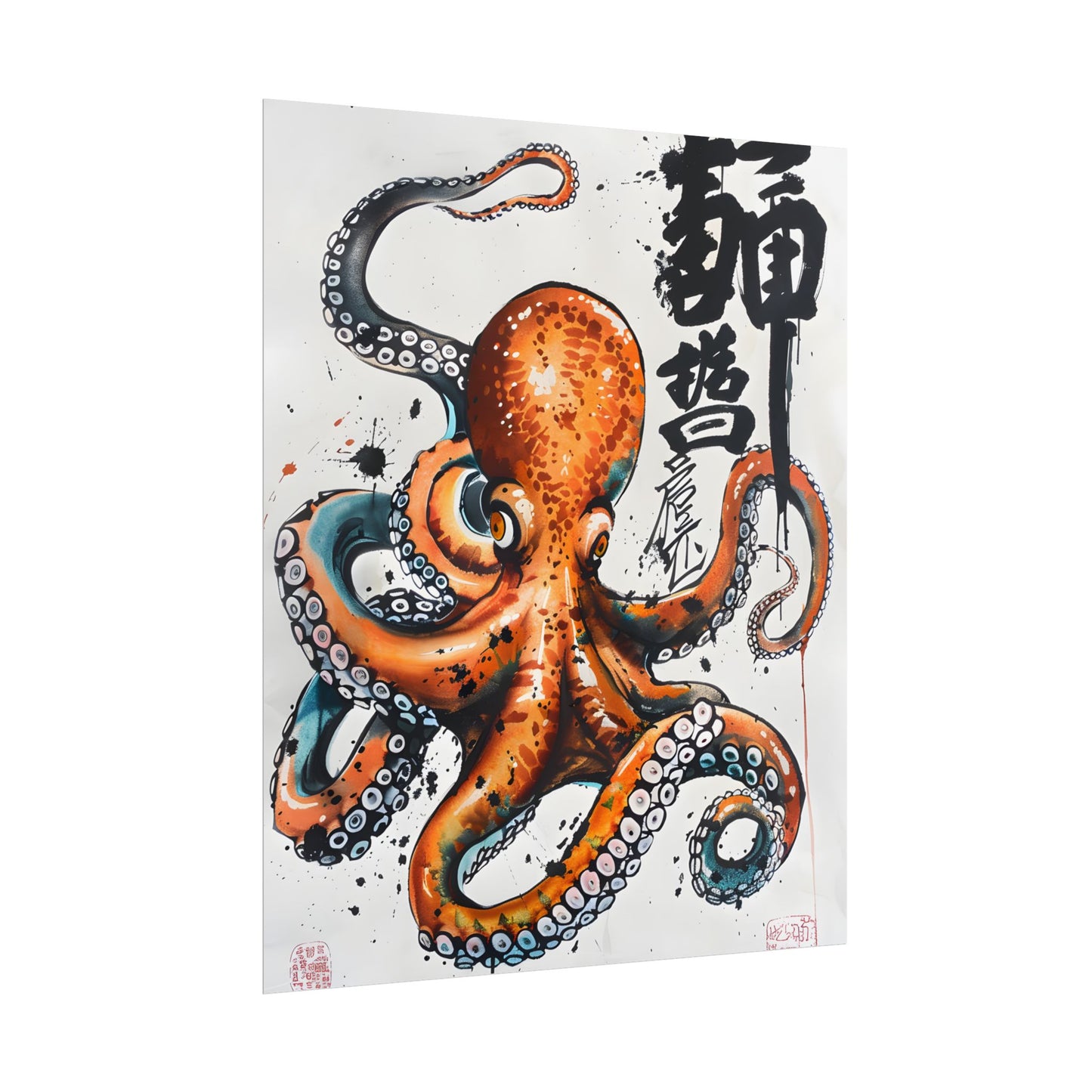 Japanese Ukiyo-e Octopus: Traditional Artwork Print - Poster