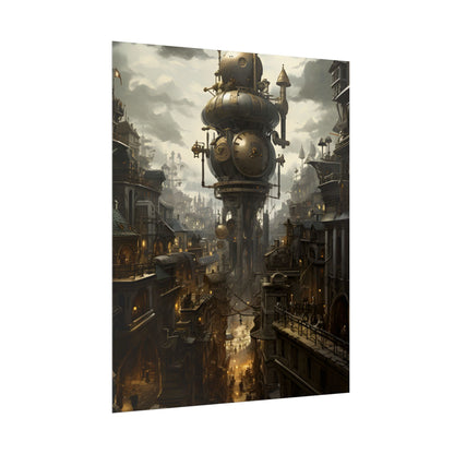 Vibrant Steampunk City: A World of Wonder - Poster