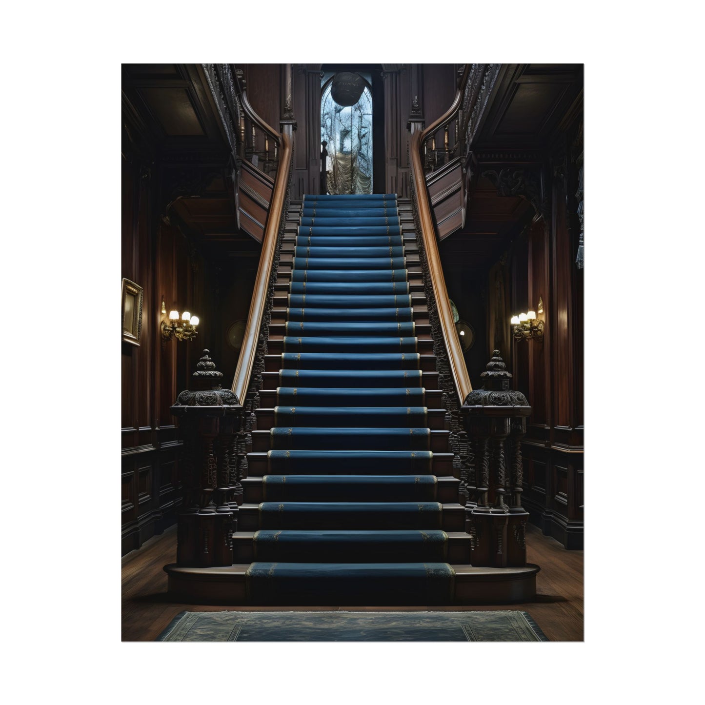 Haunted Gothic Mansion: Spooky Victorian Atmosphere Artwork - Poster