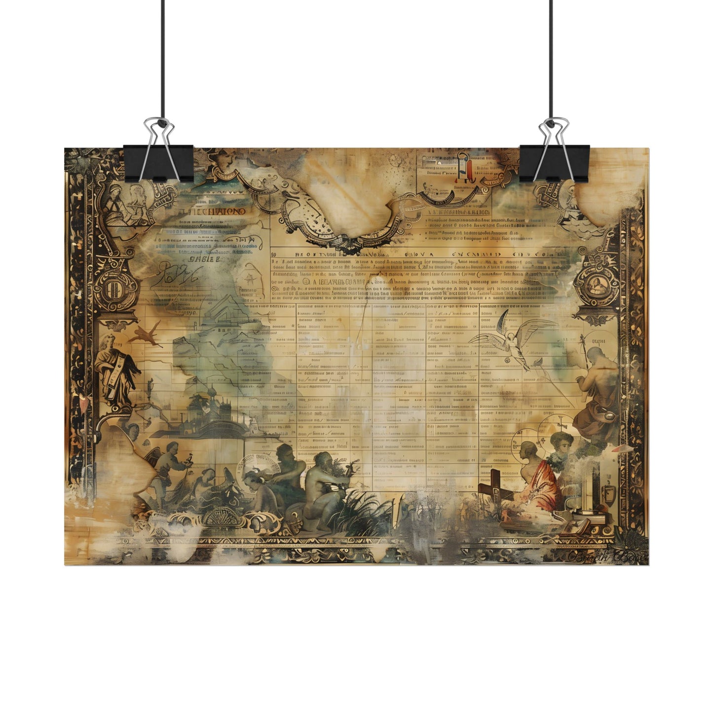 Vintage Biblical Scene: Medieval Art Poster - Poster
