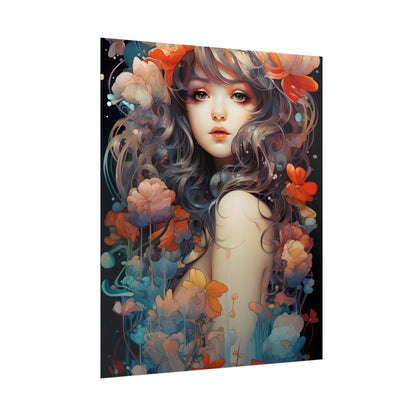 Peaceful River Garden: A Tranquil Landscape with Roses - Poster