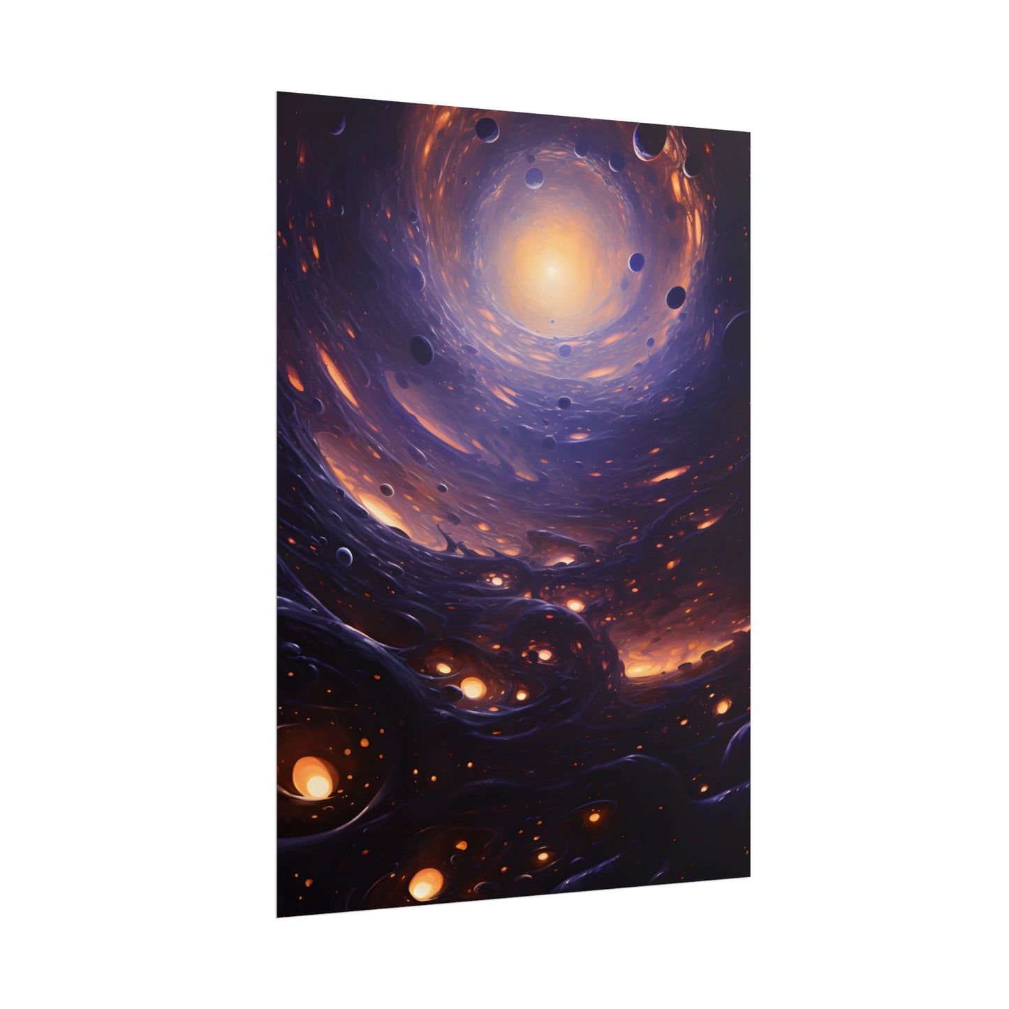 Black Hole Cosmic Encounter: Massive Planet Digital Art - Poster