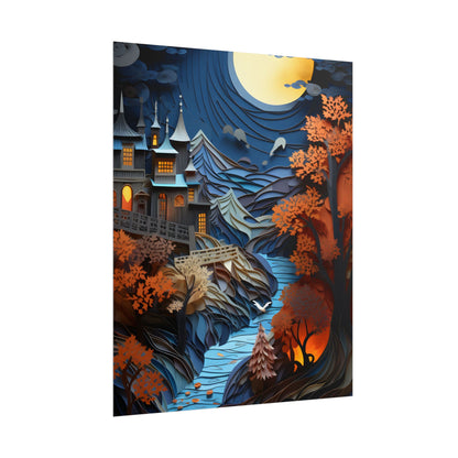 Eye-Catching European Landscape: Realistic Paper Quilling Artwork - Poster