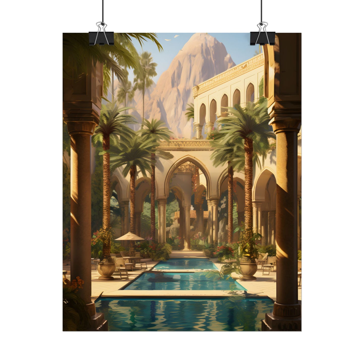 Mythical Desert Oasis: Arabian Nights-Inspired Art - Poster