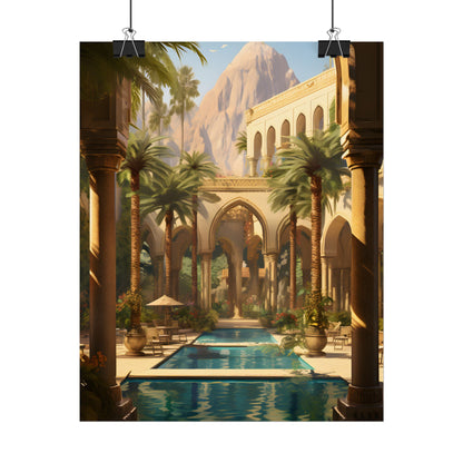 Mythical Desert Oasis: Arabian Nights-Inspired Art - Poster
