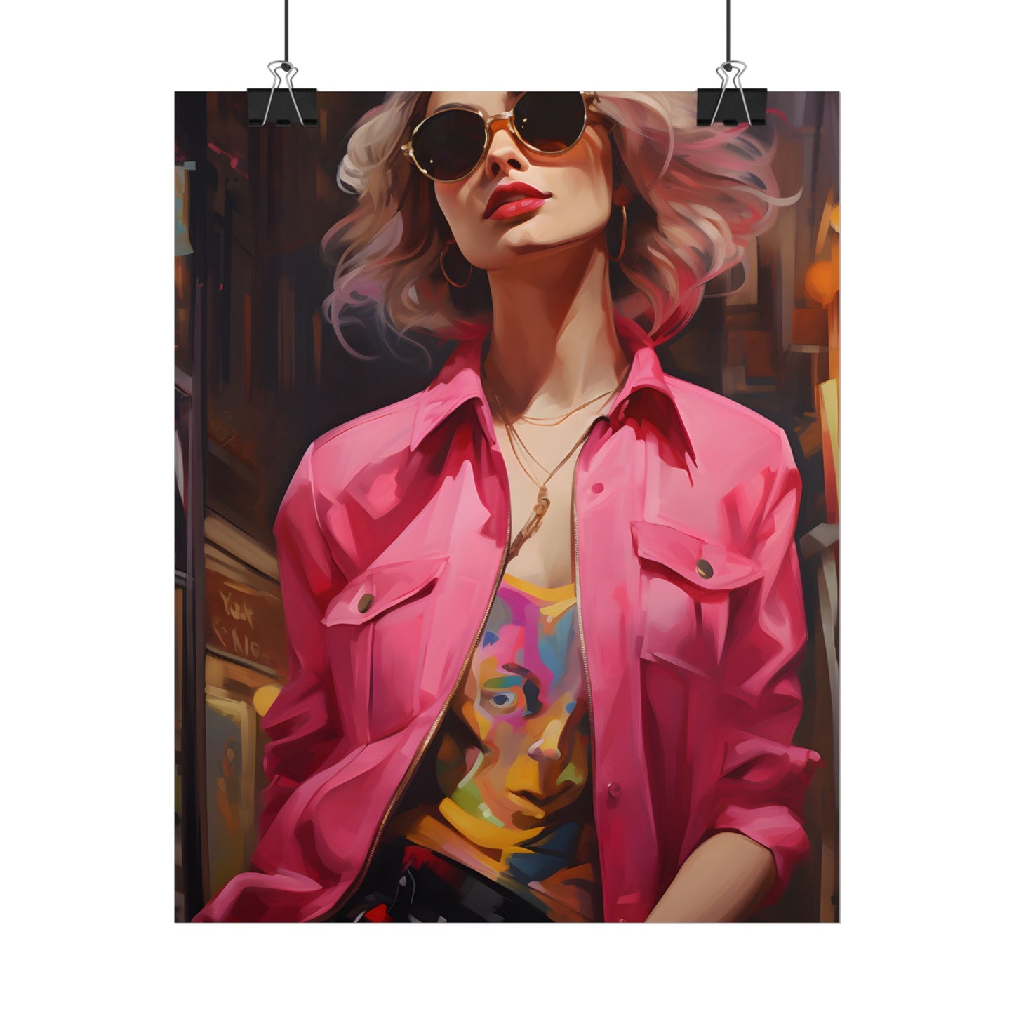 Urban Fashionista: City Chic Style Portrait - Poster
