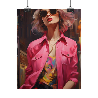 Urban Fashionista: City Chic Style Portrait - Poster