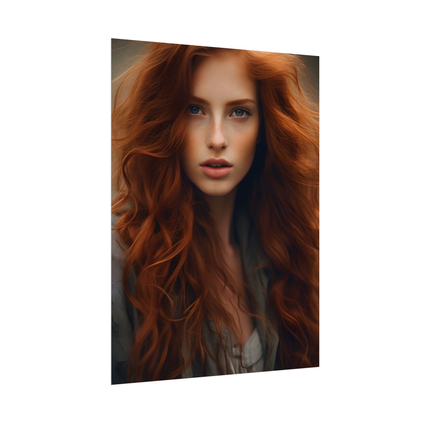 Gorgeous Redhead Woman: Natural Beauty Artwork - Poster
