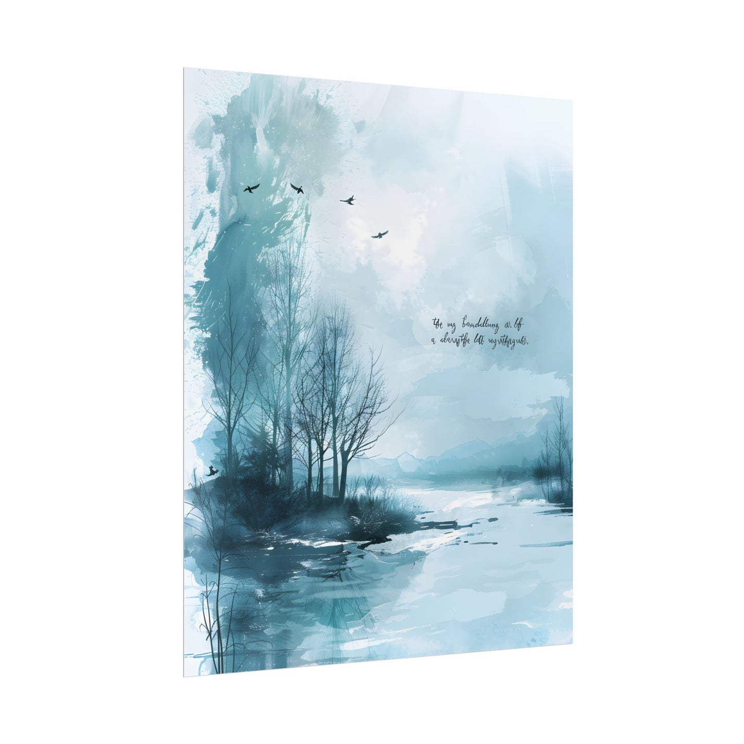 Serene Landscape: A Peaceful Nature Scene with Inspirational Quote - Poster