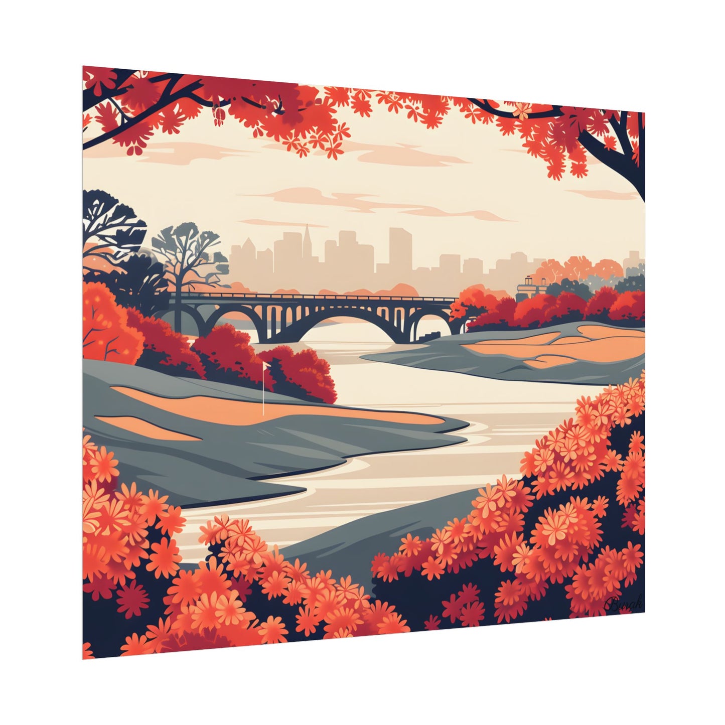 Retro Golf Course Illustration: Classic Greens - Poster
