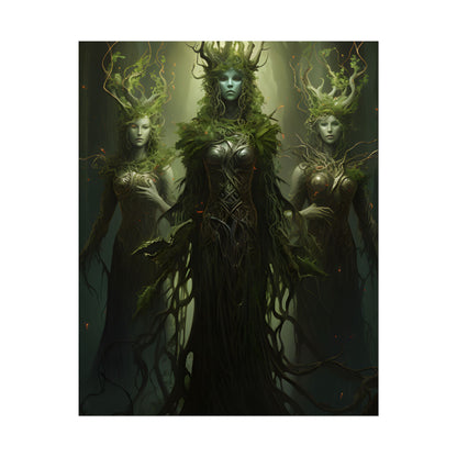Mystical Forest Guardians: Ancient Tree Spirits Digital Art - Poster