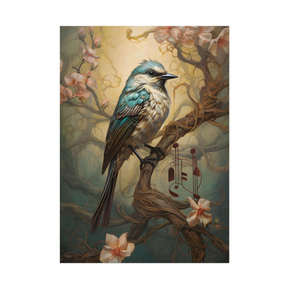 Blue Beauty: A Majestic Songbird in Nature - Poster