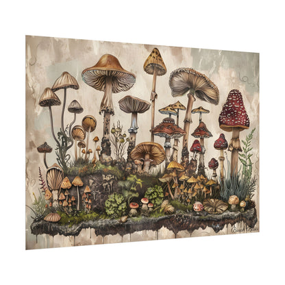 Vintage Mushroom Illustrations: A Collection of Unique Fungi - Poster