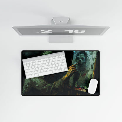 Zombie Painter in Action: Original Digital Art Piece - Desk Mat