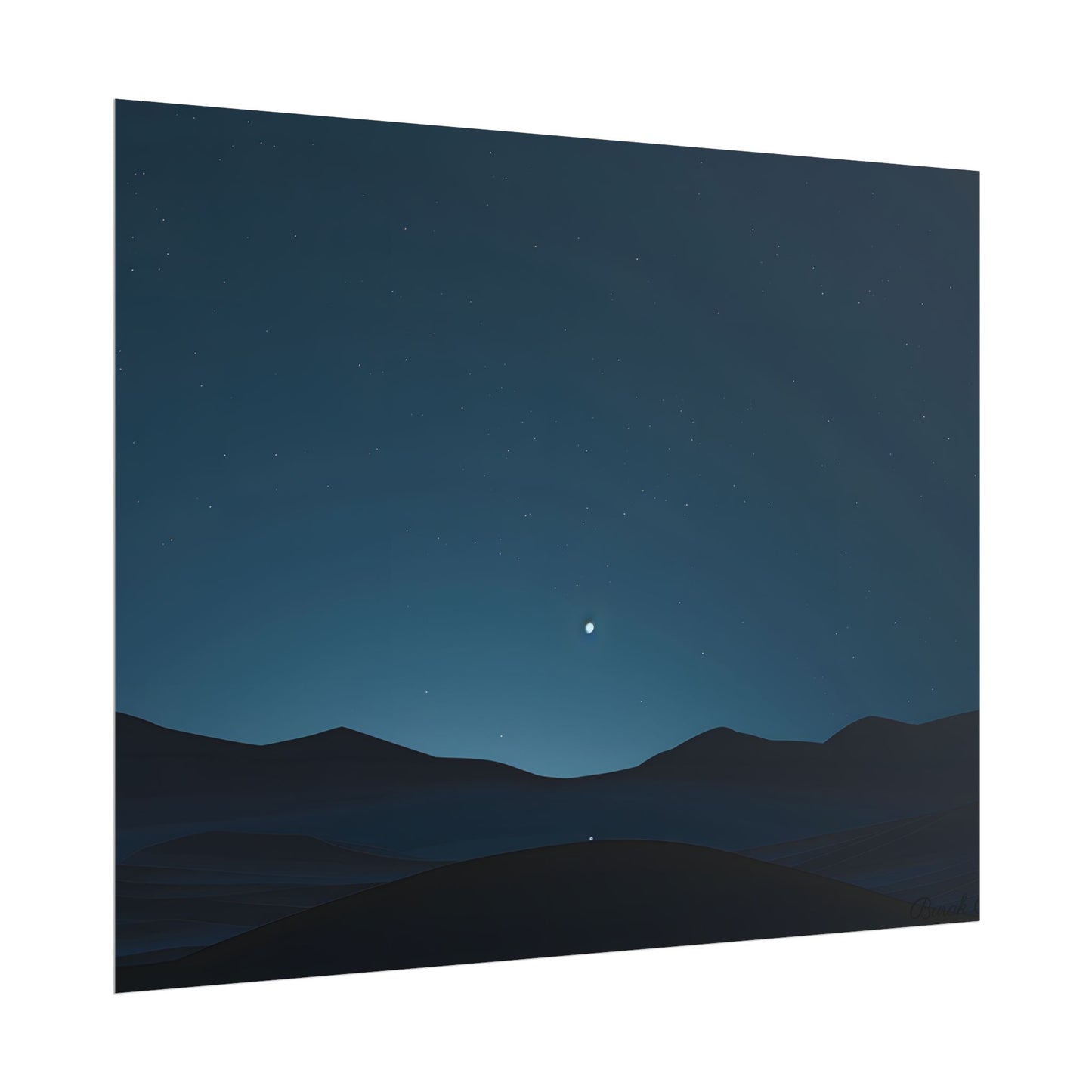 Minimalist Night Sky: Abstract Starry Art - Poster