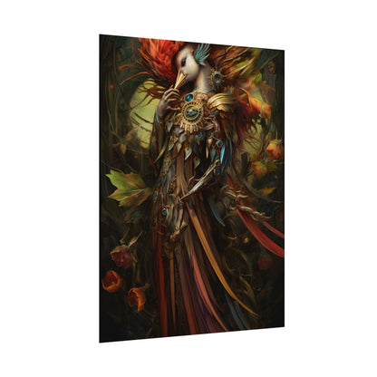 Grand Statue of a Majestic Bird in Serene Setting - Poster