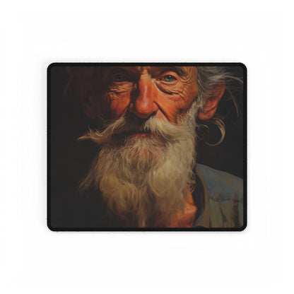 Elderly Wisdom: A Portrait of Timeless Senior Reflection - Desk Mat