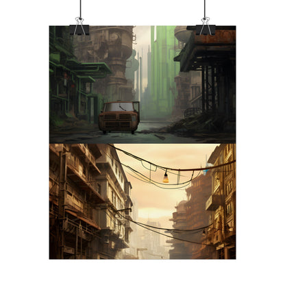 Steampunk Post-Apocalypse: Ruins of a Thriving City - Poster